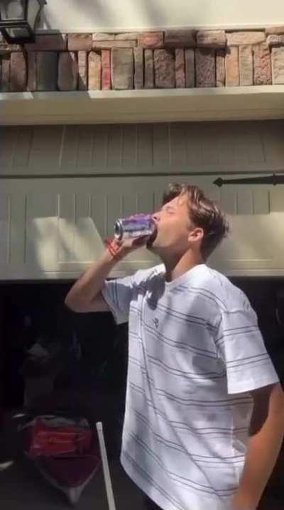 trying to drink sparkling water without burping