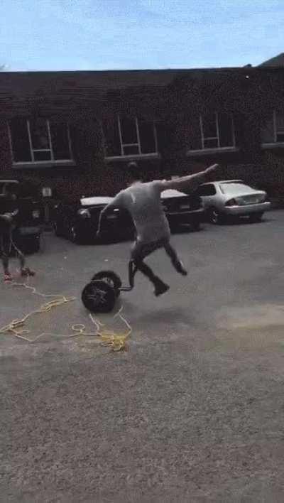 The way the Segway seems sentient and trying to defend itself.