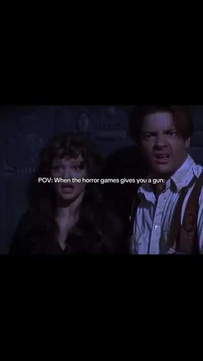 When the horror game gives you a gun