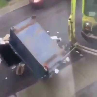 To empty the dumpster