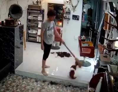 Salon's CCTV footage revealed why staff took so long to clean up everyday