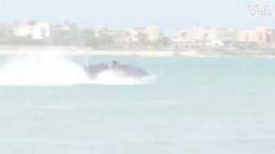 Egyptian designer Karim Amin and his 'floating sports cars'- boats designed to look like Mustangs, Camaros and others.