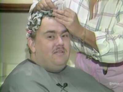 John Candy getting a perm