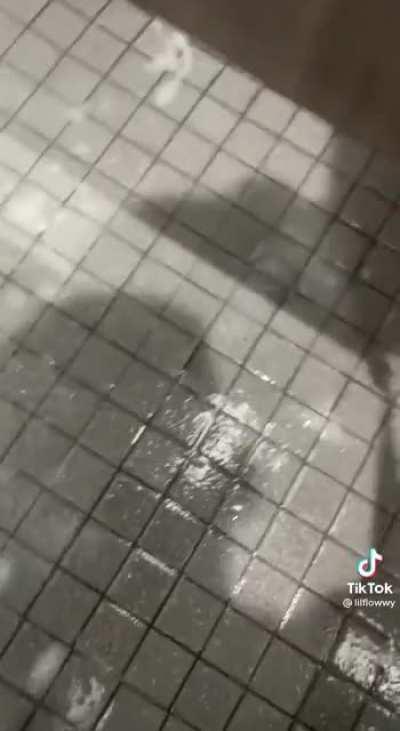 Helpin' the homie out in the shower