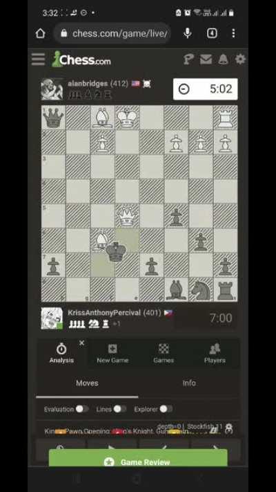 White almost got me, but by some miracle i managed to turn the tides, and clean him out in the end.