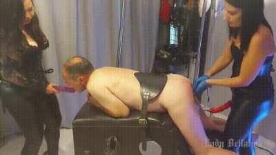 Slave’s first spitroast. Who wishes they were in his place?