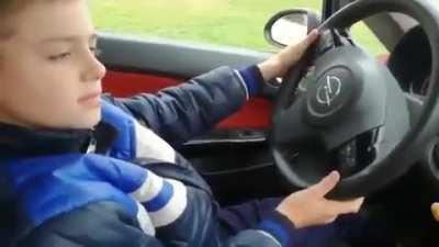 To teach his son how to drive a car