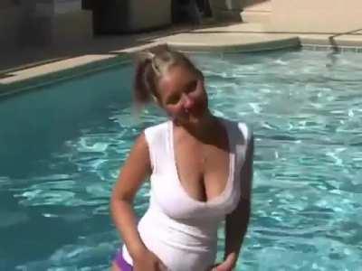 Christina Model - White wet t-shirt