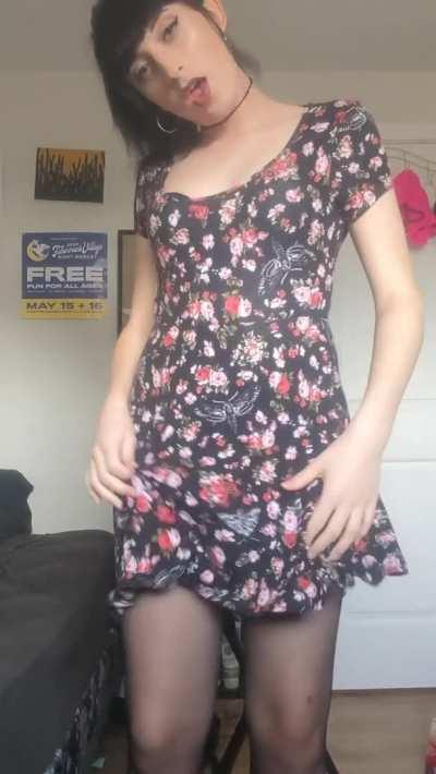I'm just a trans girl in a dress, nothing to see here 😌🖤🖤