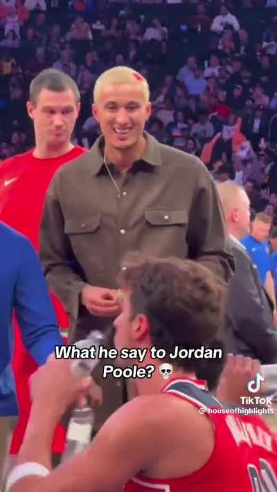 [Highlight] Jordan Poole and Deni Avdija have an altercation on the bench