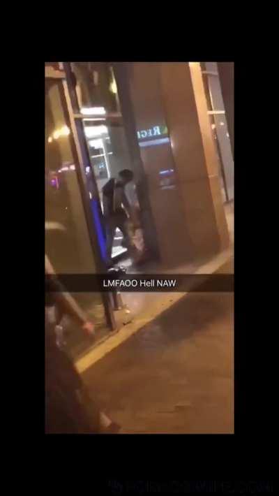 Blonde sucks dick in busy streets