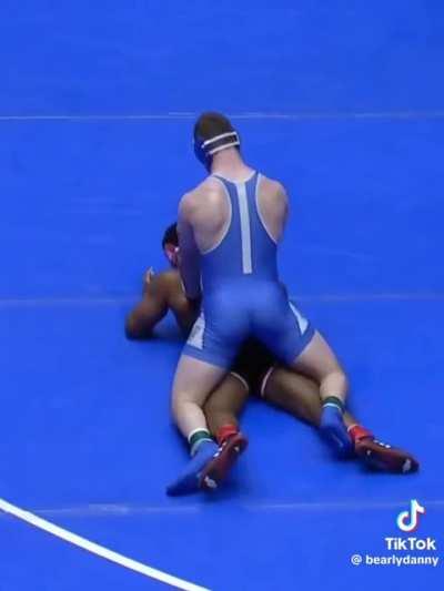 Two cakes smashed together 