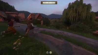 Kidnapped a gank squad peasant near Ledetchko and dragged him into town - locals gave him a warm welcome