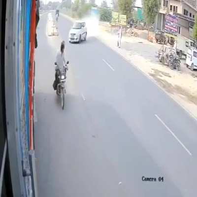 Speeding Mahindra Thar Causes Accident