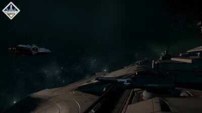 INS Jericho turret made quick work of our Carrack. Those S9 guns are scary!