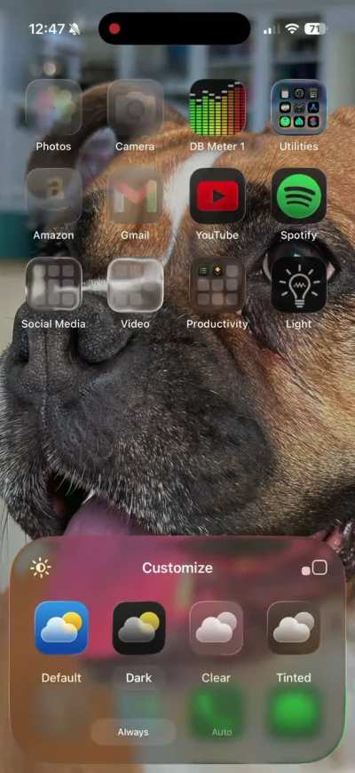 Lighting effect applied to custom app icons