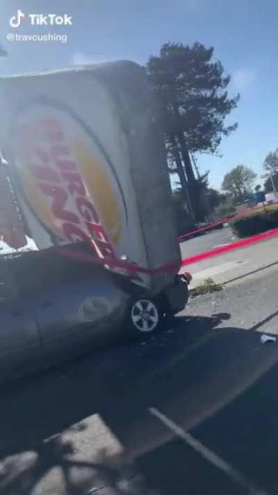 When the Burger King sign decides to crush instead of advertise