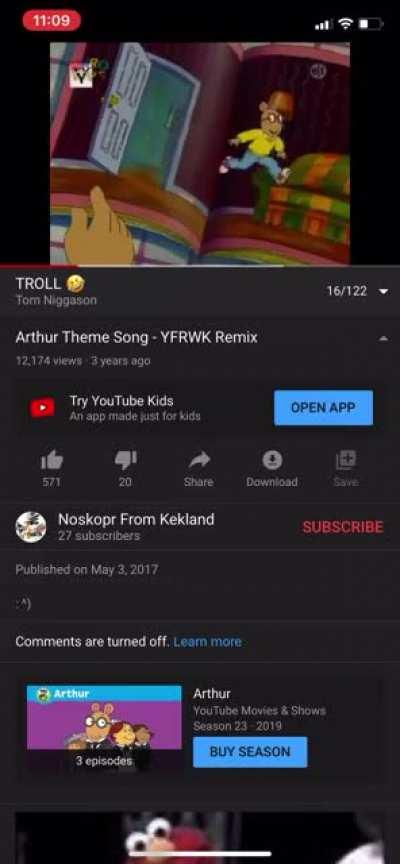 Arthur theme song is for kids............