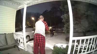 For leaving your dogs shit on people's lawn.