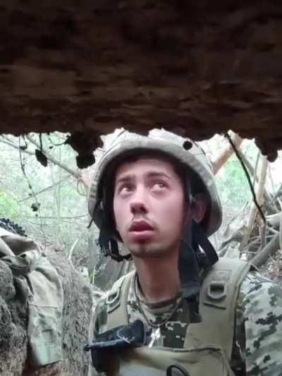 UA soldiers records himself being hit by a mortar in the donbass region. Date unkown.