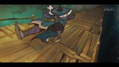 This Chinese animation with the style of classic Chinese art [Wu Shan Wu Xing/Fog Hill of 5 Elements]