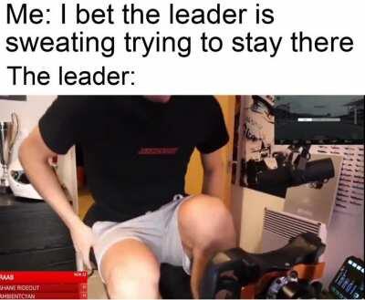 He sweating but not on track