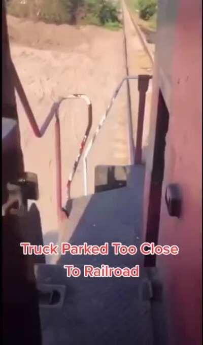 Truck Parked Too Close To Railroad
