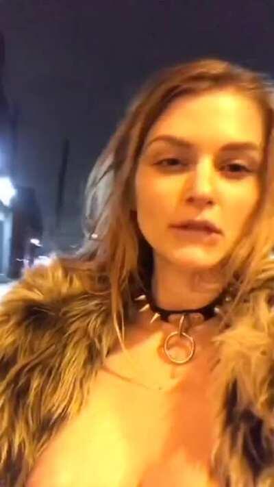 Hot Blonde Revealing In Public And Those Tits Are Wow