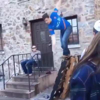 Before he went to the child's playground.