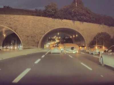 Caught a boat hitting a Tesla