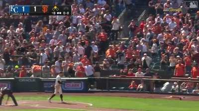 [Highlight] Bryce Johnson scores from first on a Wilmer Flores double after diving j to 2nd to tie it up in the 8th