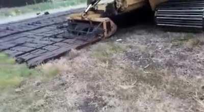 Turf Laying Machine In Action