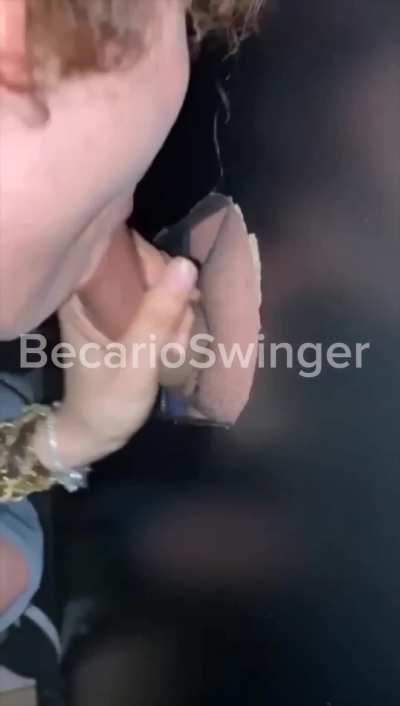 Giving him a good blow job