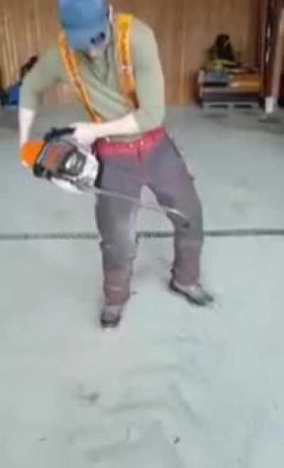 testing new protective pants on yourself