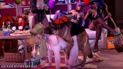 Helena celebrating Halloween (arnoldthehero)