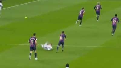 This is the full video when Gavi knocked Ceballos, still should be at least a yellow. Credit youtube