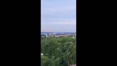 Russian civilians film Ukrainian long-range drones strikes Machine-Building Plant named after N. P. Fedorov in Dubna, Moscow region [28.05.2025]