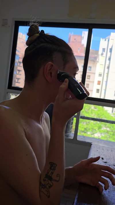 When I shave my head, I love feeling the cut hair against my bare skin.