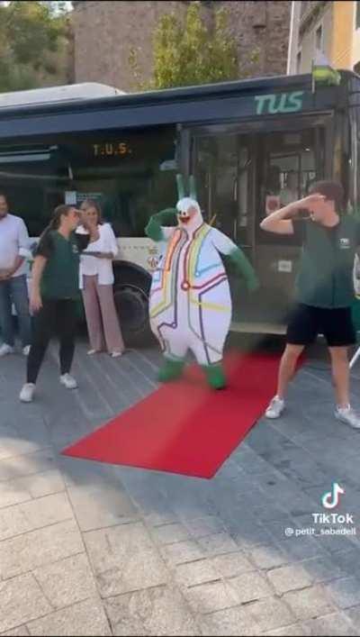 Spain has a new bus mascot, Bussi.