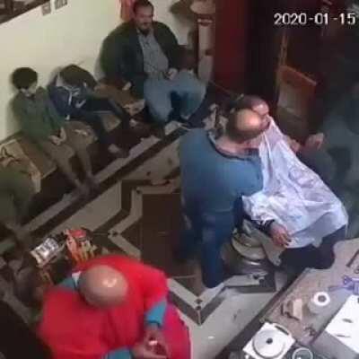 Accidentally lights his head with lighter after applying some product