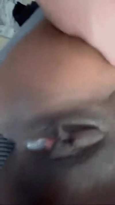 Slim ebony creampied by white cock