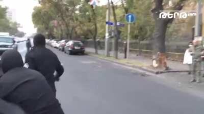 Arresting a protester