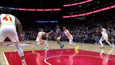 [Highlight] Trae Young strips the ball from Tyrese Maxey on the potential game winner and the refs say play on (with replays)