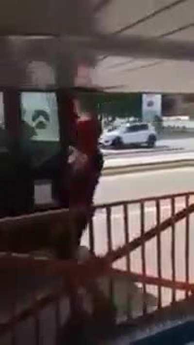 Spiderman shows his skills after couple of beers