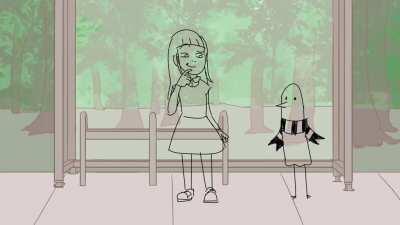 Animated Punpun and Aiko for my class!