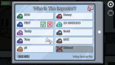 Crewmember venting on Among Us