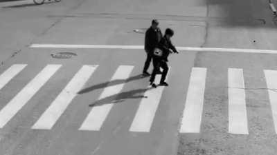 to cross the street...