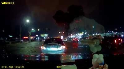 Dashcam footage of Philly plane crash.