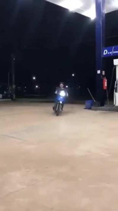 trying to drift on scooter and asking a friend to record it