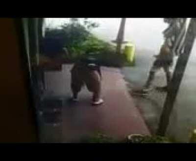 He definitely doesn't get paid enough to deal with this shit!